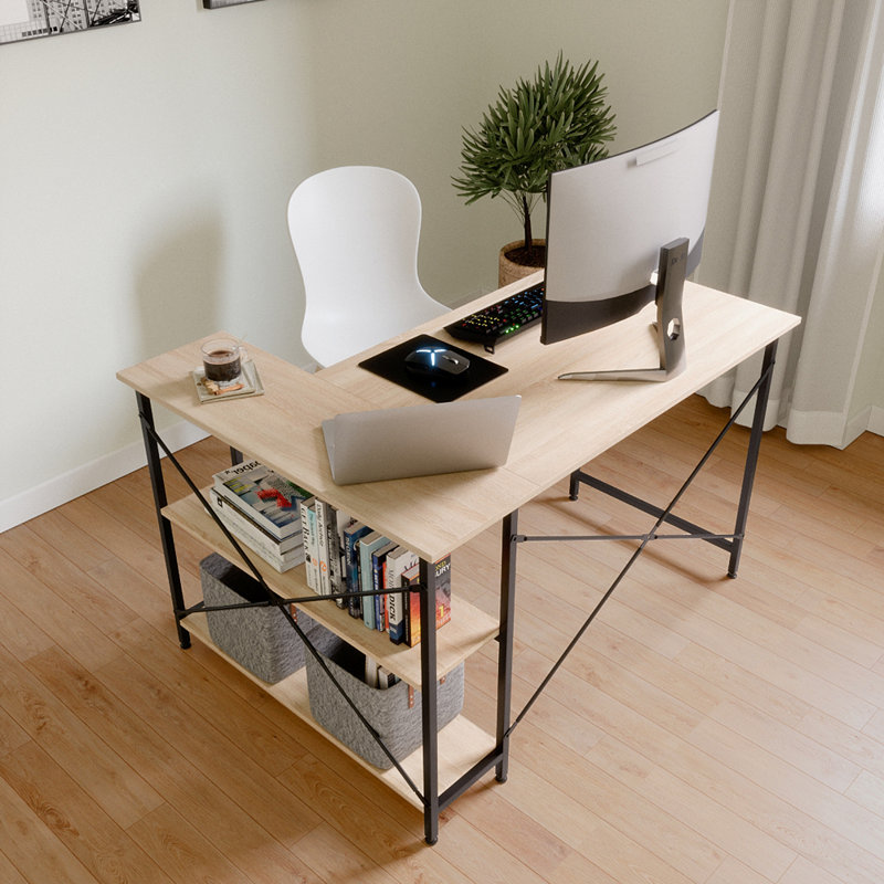 17 Stories Fortunato Reversible LShape Desk & Reviews Wayfair